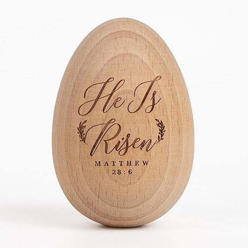 Easter Gifts He Is Risen, Wooden Resurrection Eggs Basket Stuffers For Adults