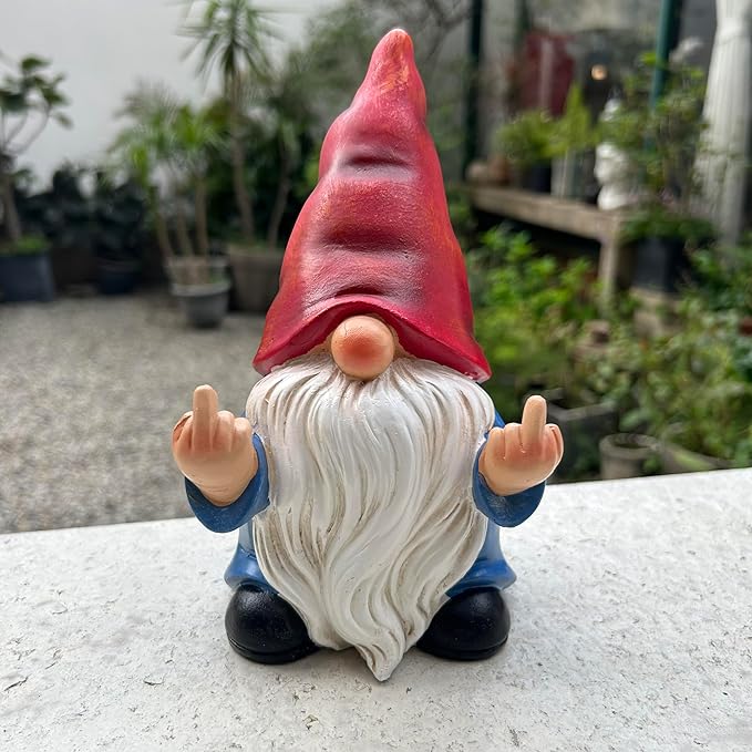 ๐ Grumpy Gnome 7.8" โ Funny Garden Rebel!