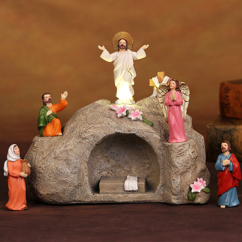 LED Easter Resurrection Scene Home Decor Figurine