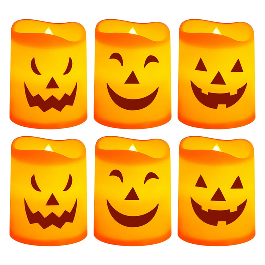 Flickering Pumpkin Candle Lights (6-Pack) - For Porch & Table 🎃