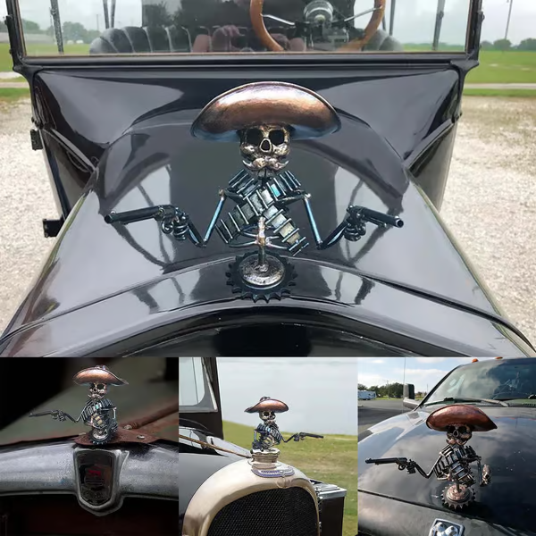 🤠💀 Outlaw Skull Hood Ornament - 50% Off Sale!
