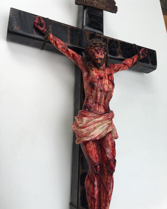 Hand-Carved Calvary Crucifix – Blessed Gift for Home & Prayer