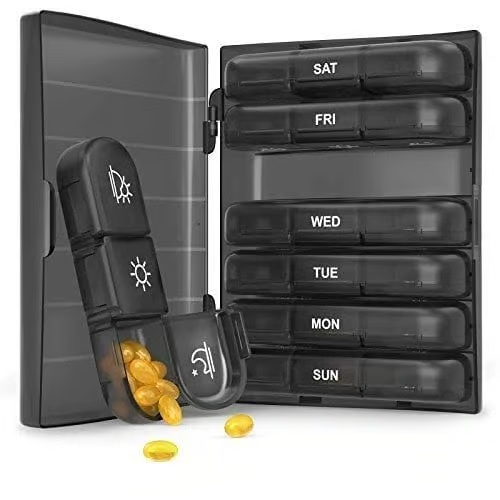 (🔥 Summer Hot Sale - Save 47% OFF) 21 Grid Black Pill Box Sorting Box, Buy 2 Free Shipping 6 Reviews