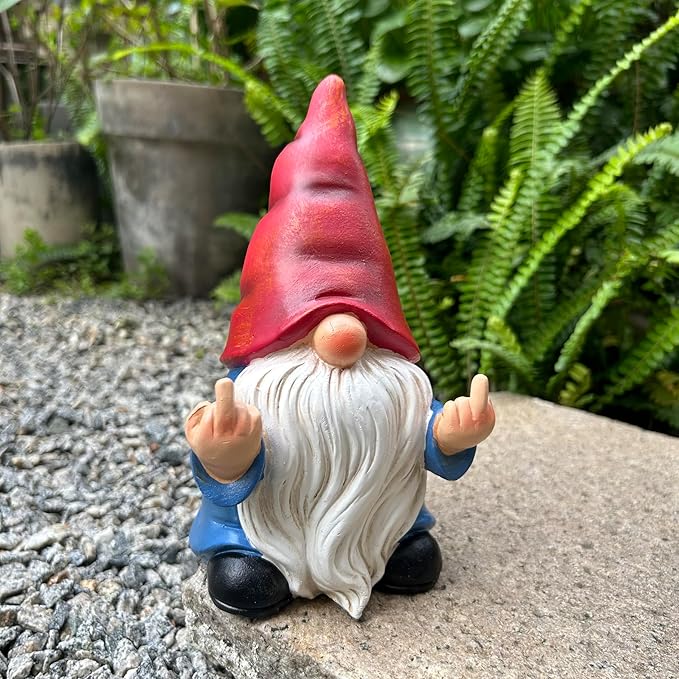 ๐ Grumpy Gnome 7.8" โ Funny Garden Rebel!