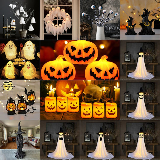 👻🎃Halloween Decoration Set - 14 Styles - Ghost Light String/Pumpkin Lantern/Bat Candle Holder (72-Hour Delivery)