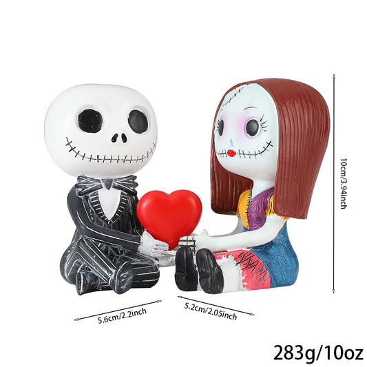 "Together Forever" Gothic Skeleton Couple Statue)