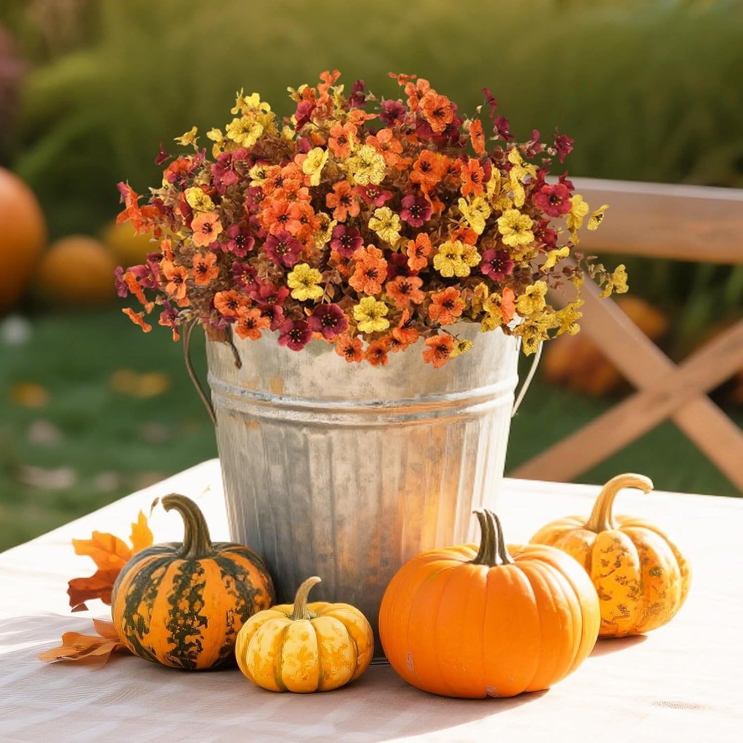 💐12 Set Artificial UV-resistant flowers: colorful suitable for porches and balconies