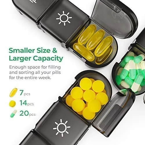 (🔥 Summer Hot Sale - Save 47% OFF) 21 Grid Black Pill Box Sorting Box, Buy 2 Free Shipping 6 Reviews