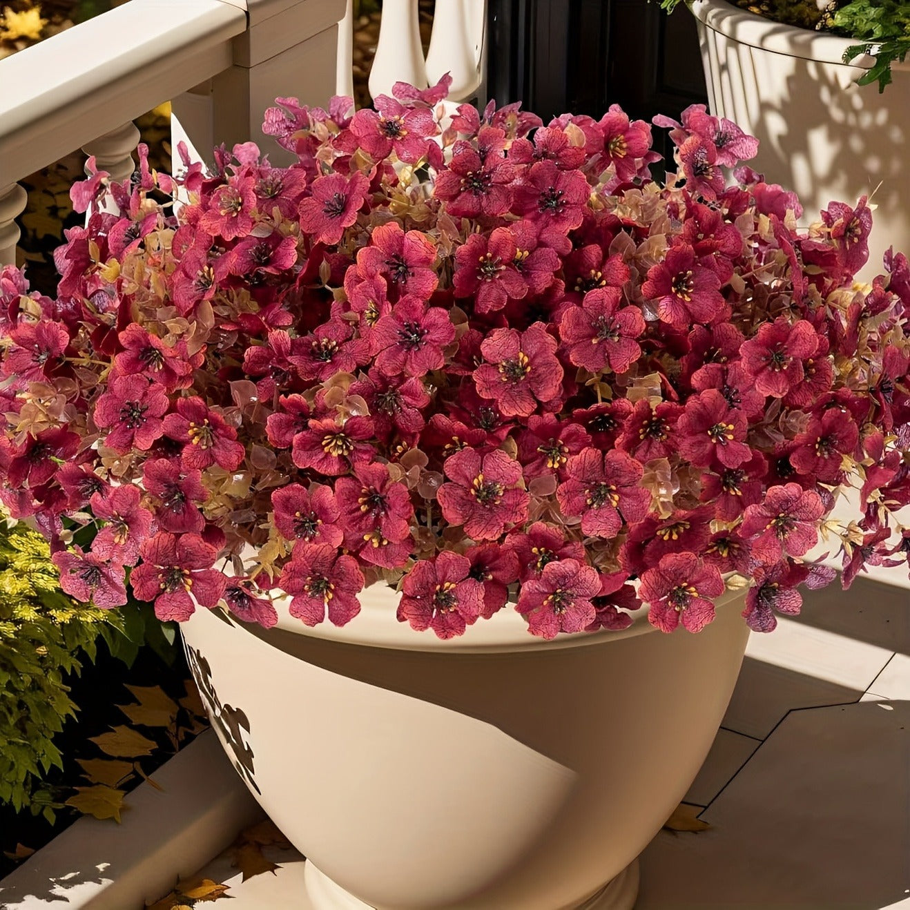 💐12 Set Artificial UV-resistant flowers: colorful suitable for porches and balconies