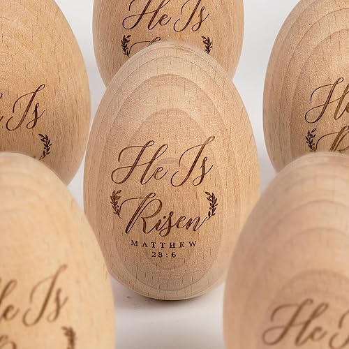 Easter Gifts He Is Risen, Wooden Resurrection Eggs Basket Stuffers For Adults