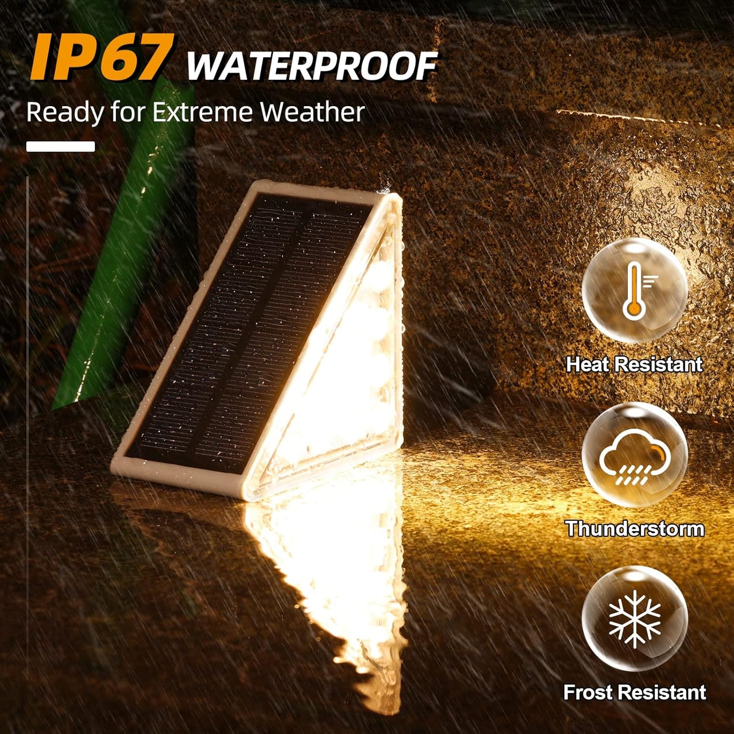 Solar Step Lights - 13 LED, 8-10H Bright, IP67 Waterproof, Auto On/Off