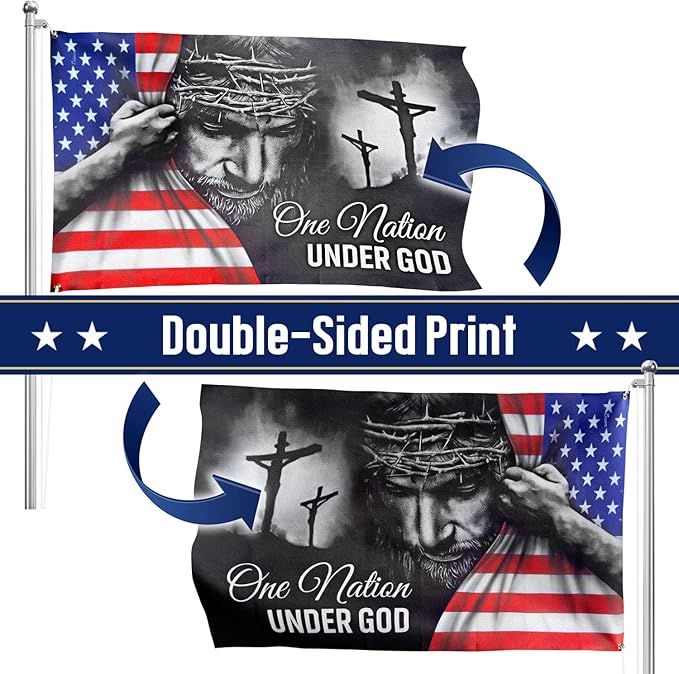 ✝️Jesus Christian Patriotic American Grommet Flag