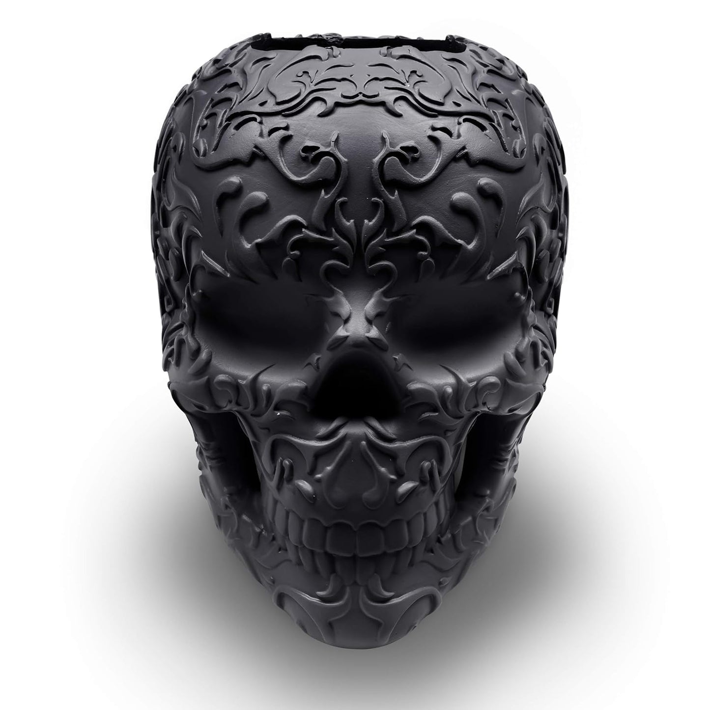 Skull Makeup Brush Holder, Pen Holder, Vanity, Desk, Office Organizer, Stationary, Decor Planter