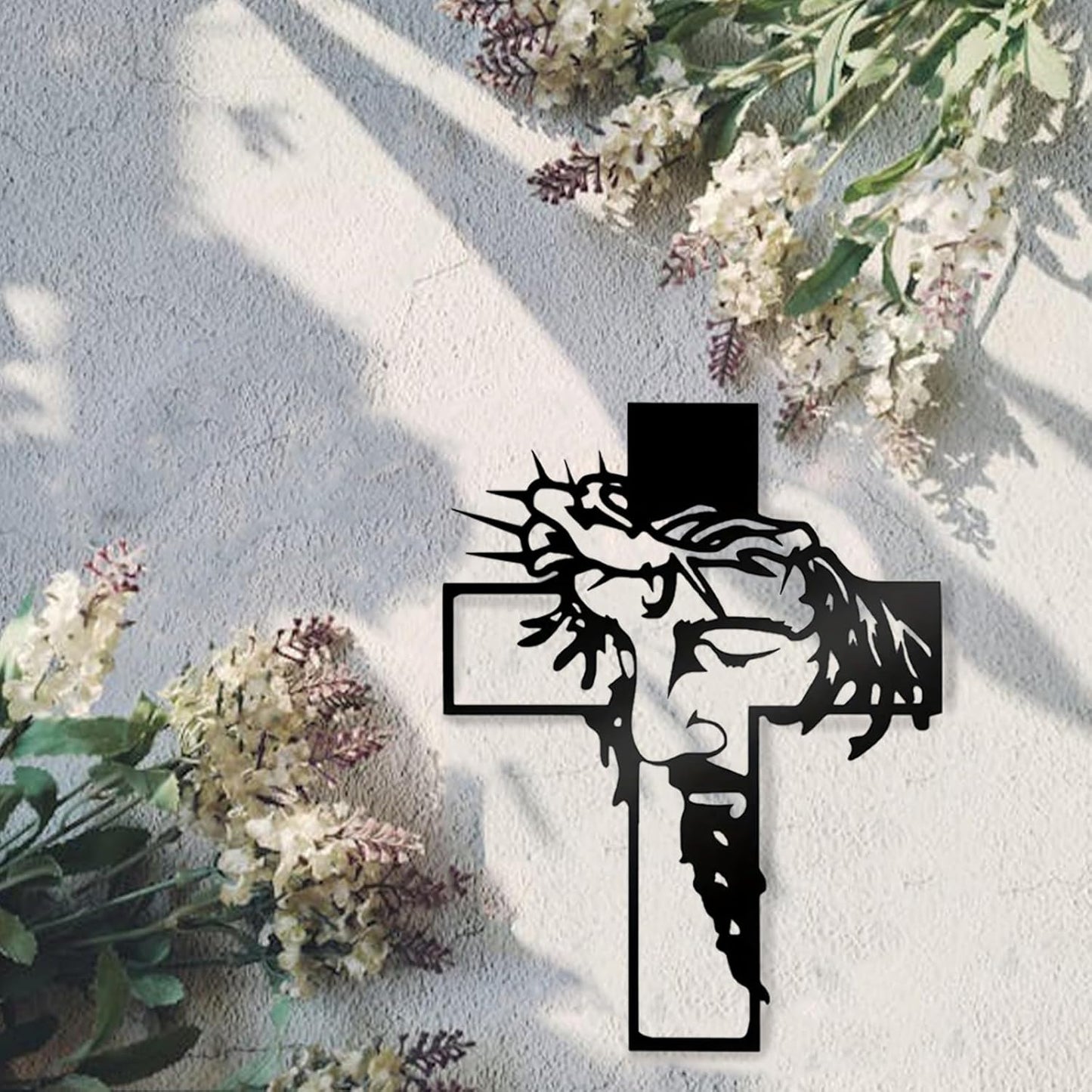 ✝️ Black Jesus Metal Wall Crucifix