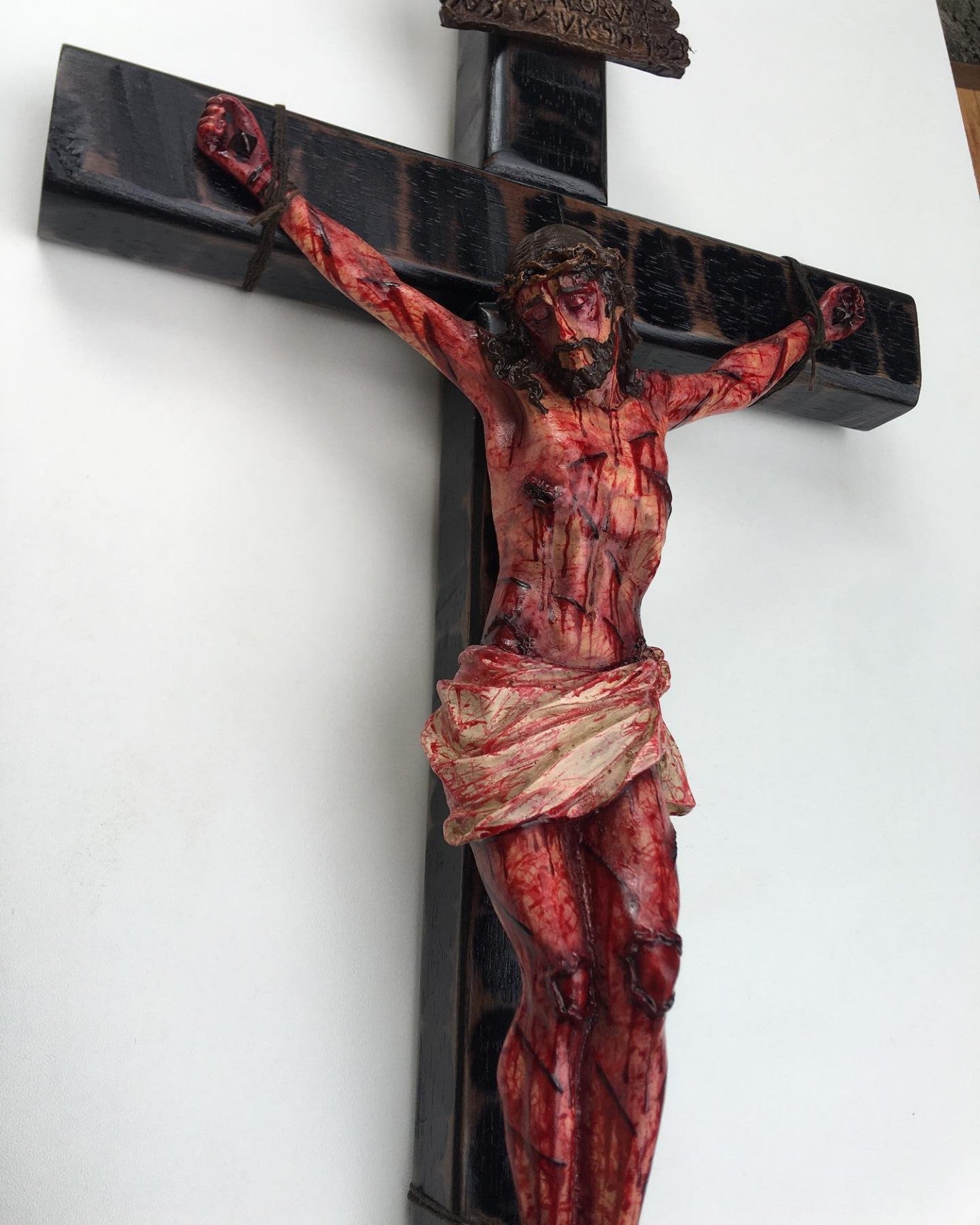 Walnut Devotional Crucifix Handcrafted Sacred Edition