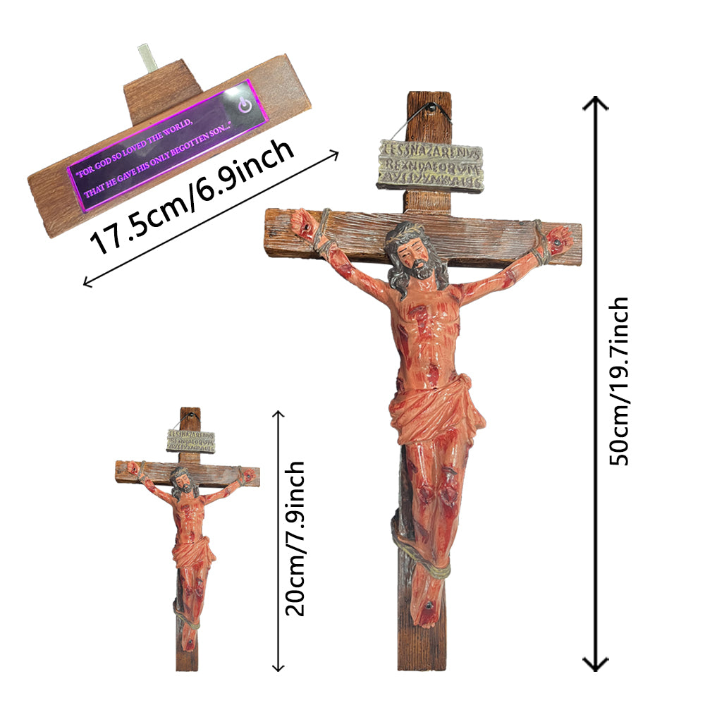 ✝️ Sacred Heart Crucifix with Engraved Scripture Base | Complete Altar Set w/Blessing Certificate