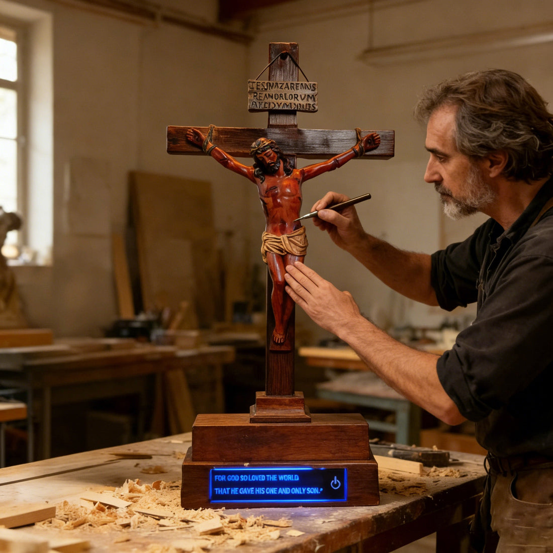 Handmade crucifix for home decor