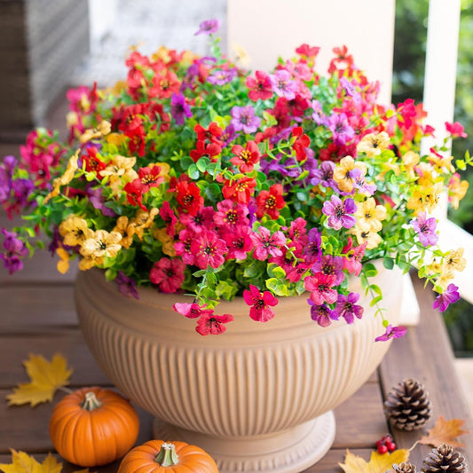 🌺 12 Pcs Artificial Flower Bouquet Mix - Lifelike Faux Flowers for Home Decor, Wedding Centerpieces (No Maintenance)