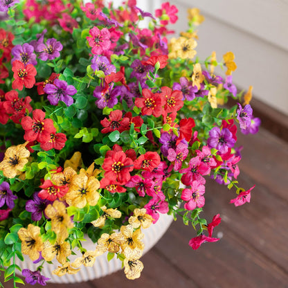🌺 12 Pcs Artificial Flower Bouquet Mix - Lifelike Faux Flowers for Home Decor, Wedding Centerpieces (No Maintenance)