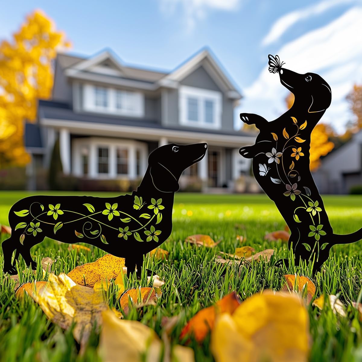 🐾Dachshund Metal Garden Stakes - Rust Proof Outdoor Dog Decor for Yard & Patio🍂