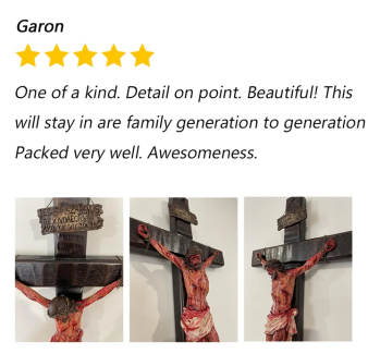✝️ Crucifixo de Jesus Abençoado Esculpido à Mão