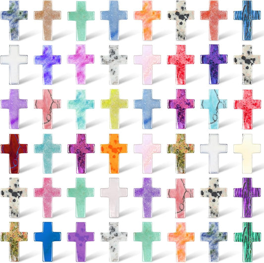 🎁 Faith & Blessing — 50pcs Crystal Cross DIY Charms for Jewelry & Gifts