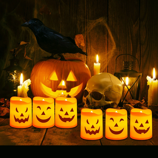 Flickering Pumpkin Candle Lights (6-Pack) - For Porch & Table 🎃