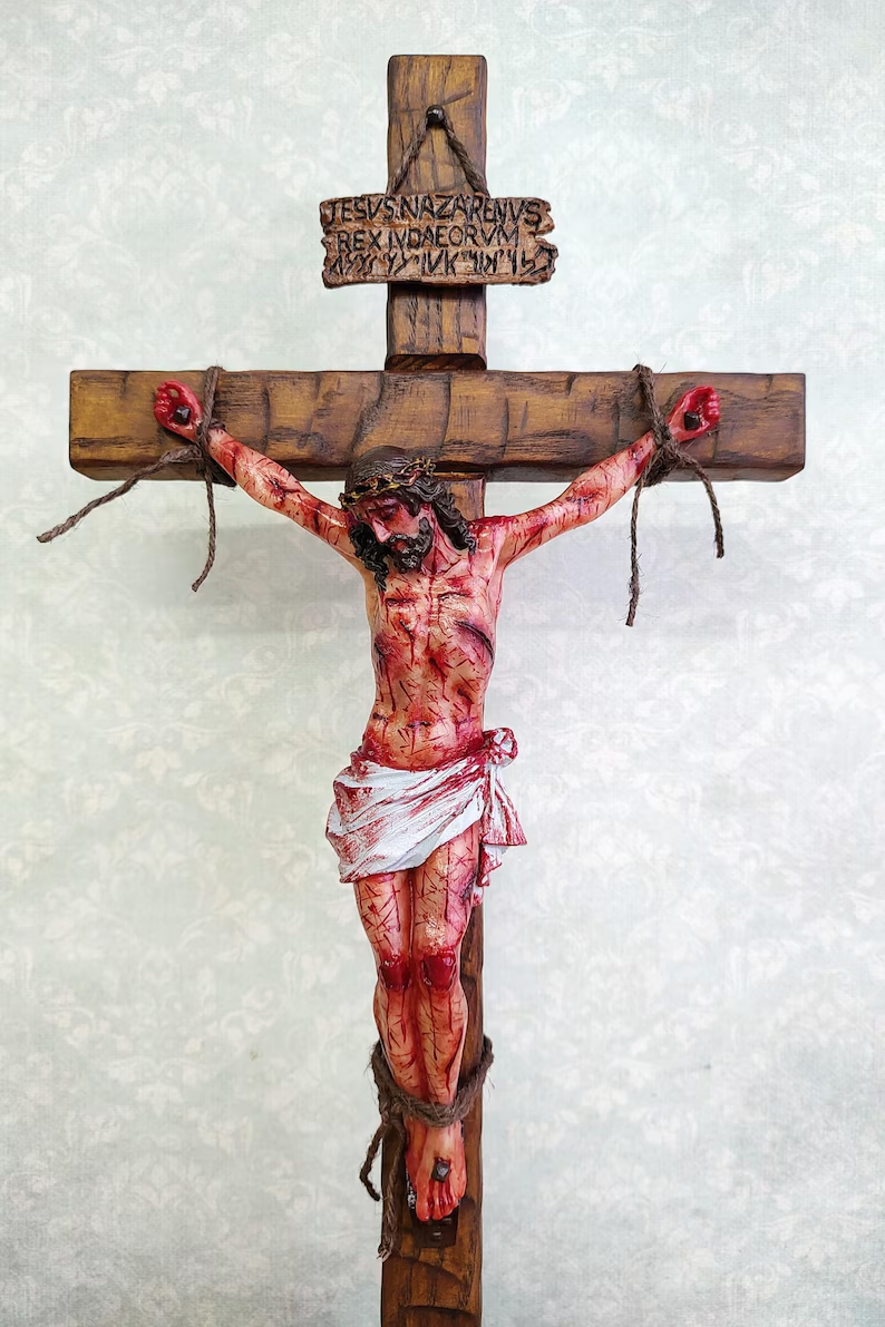 ✝️ Calvary Crucifix – Hand-Carved & Blessed