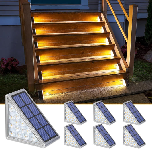 Solar Step Lights - 13 LED, 8-10H Bright, IP67 Waterproof, Auto On/Off