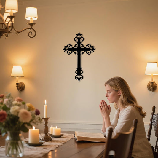 🎁 Faith & Devotion — Metal Cross Wall Art for Home & Prayer