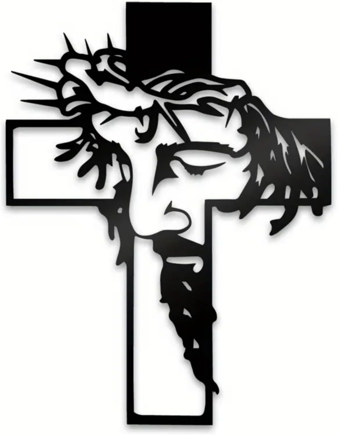 ✝️ Black Jesus Metal Wall Crucifix