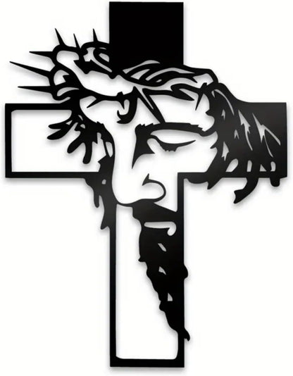 ✝️ Black Jesus Metal Wall Crucifix