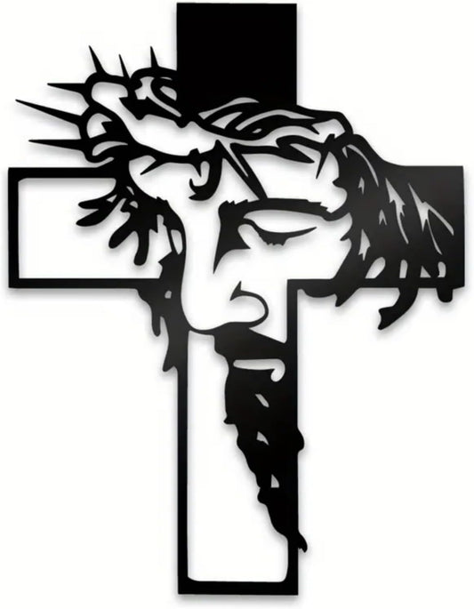 ✝️ Black Jesus Metal Wall Crucifix