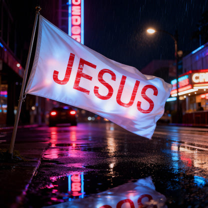 JESUS Yard Flag Faith Bundle – 4-Piece Christian Set