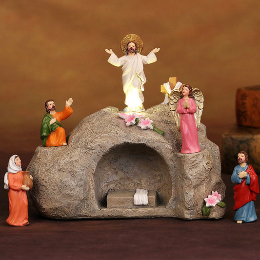 LED Easter Resurrection Scene Home Decor Figurine