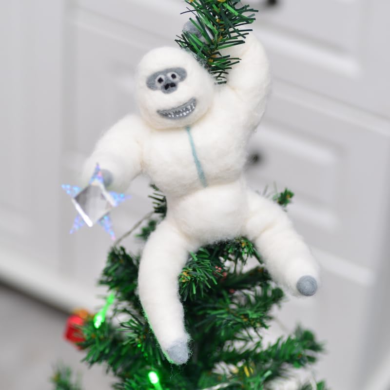 Christmas Tree Snow Monster – Handmade Felt Plush Ornament