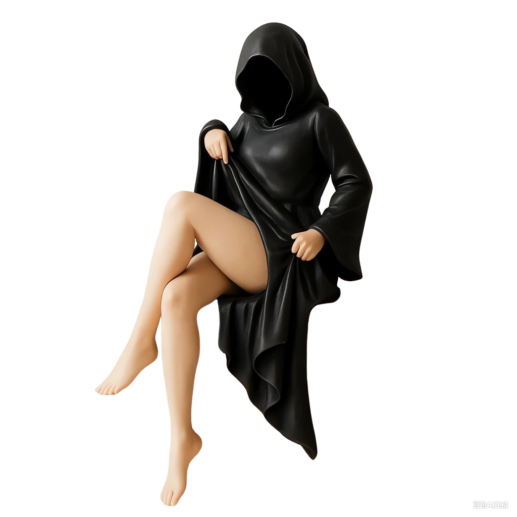 👻Death Queen Figurine – Spooky Black Robe Decor (4 Inch)🎃