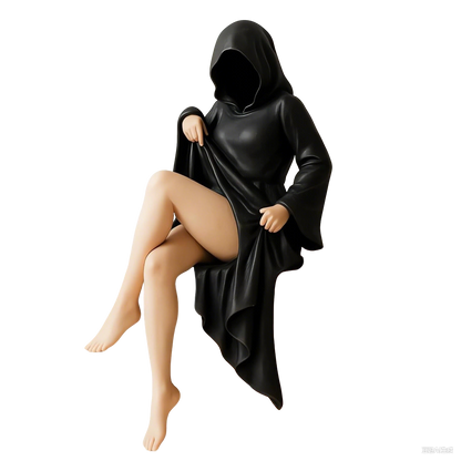 👻Death Queen Figurine – Spooky Black Robe Decor (4 Inch)🎃