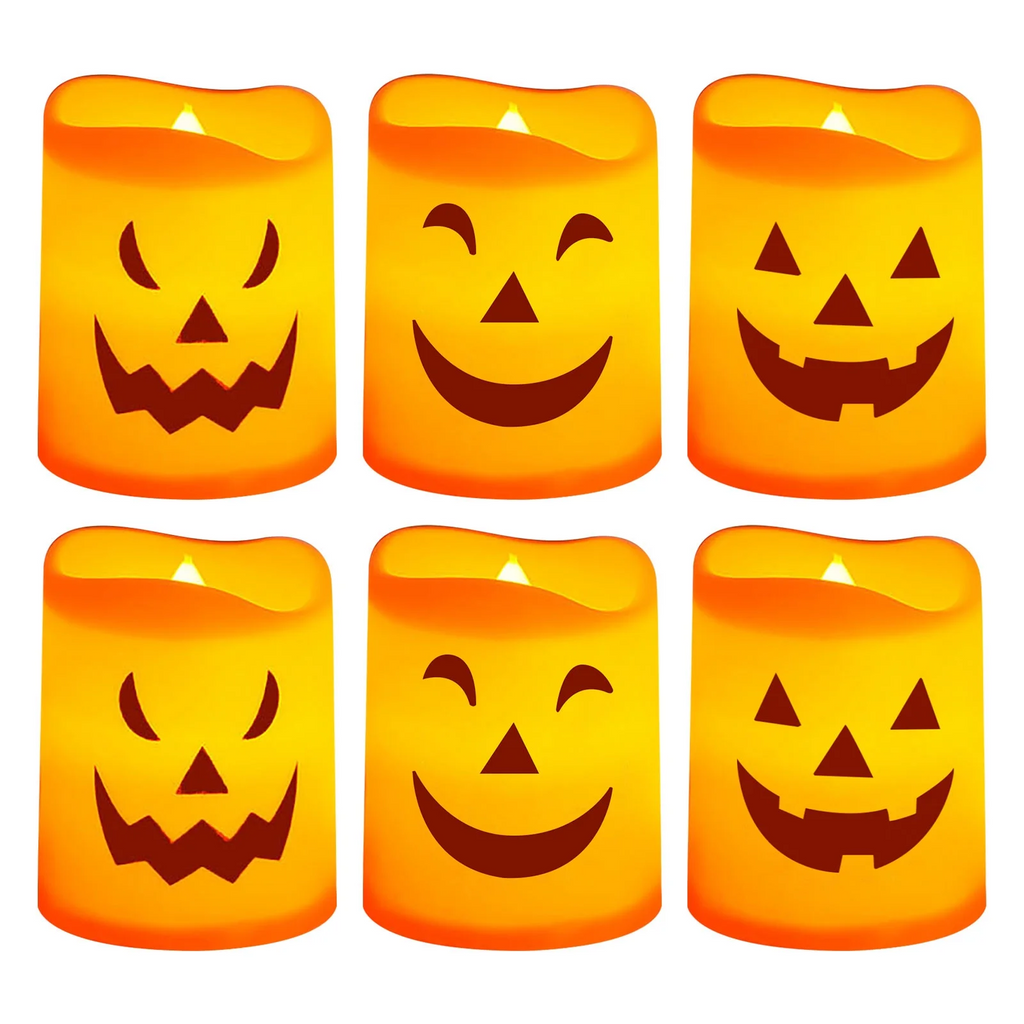 Flickering Pumpkin Candle Lights (6-Pack) - For Porch & Table 🎃