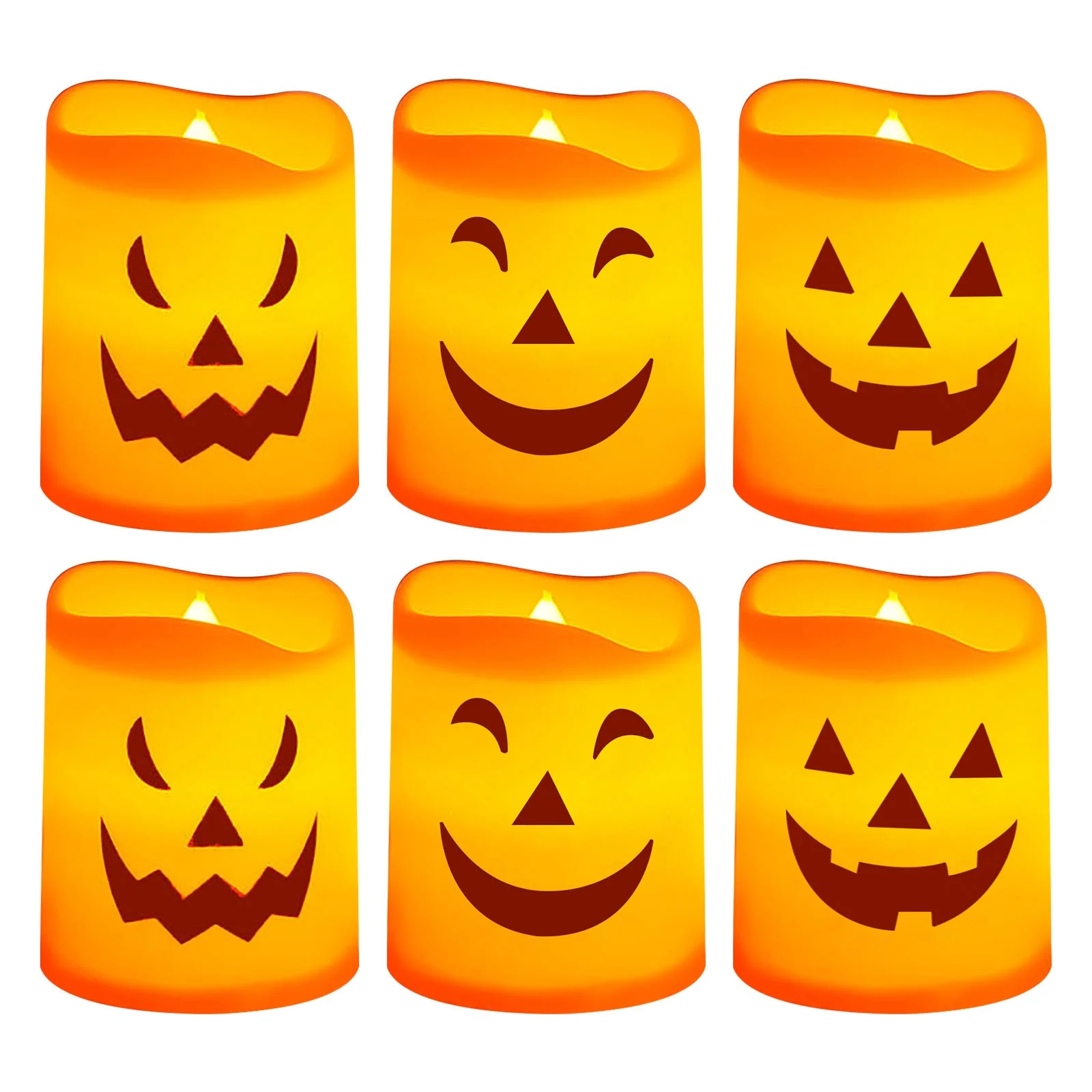 Flickering Pumpkin Candle Lights (6-Pack) - For Porch & Table 🎃