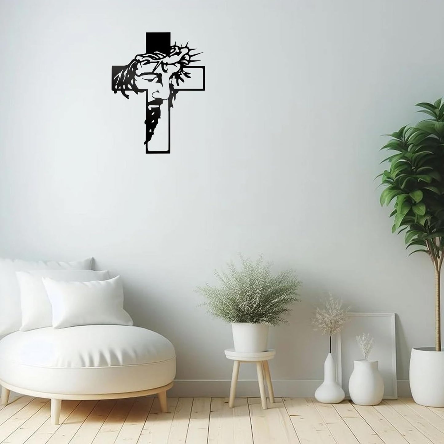 ✝️ Black Jesus Metal Wall Crucifix