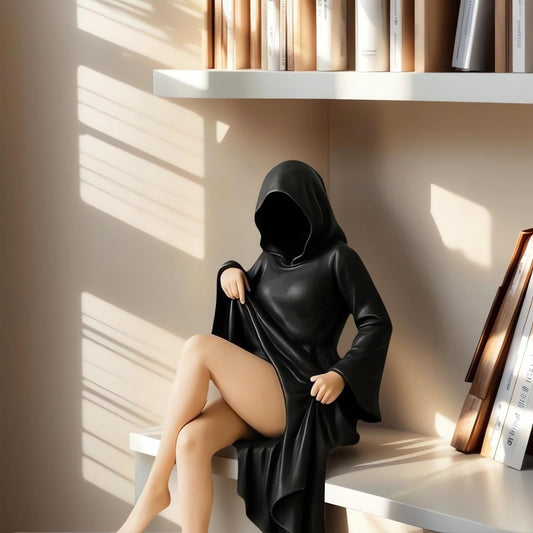 👻Death Queen Figurine – Spooky Black Robe Decor (4 Inch)🎃