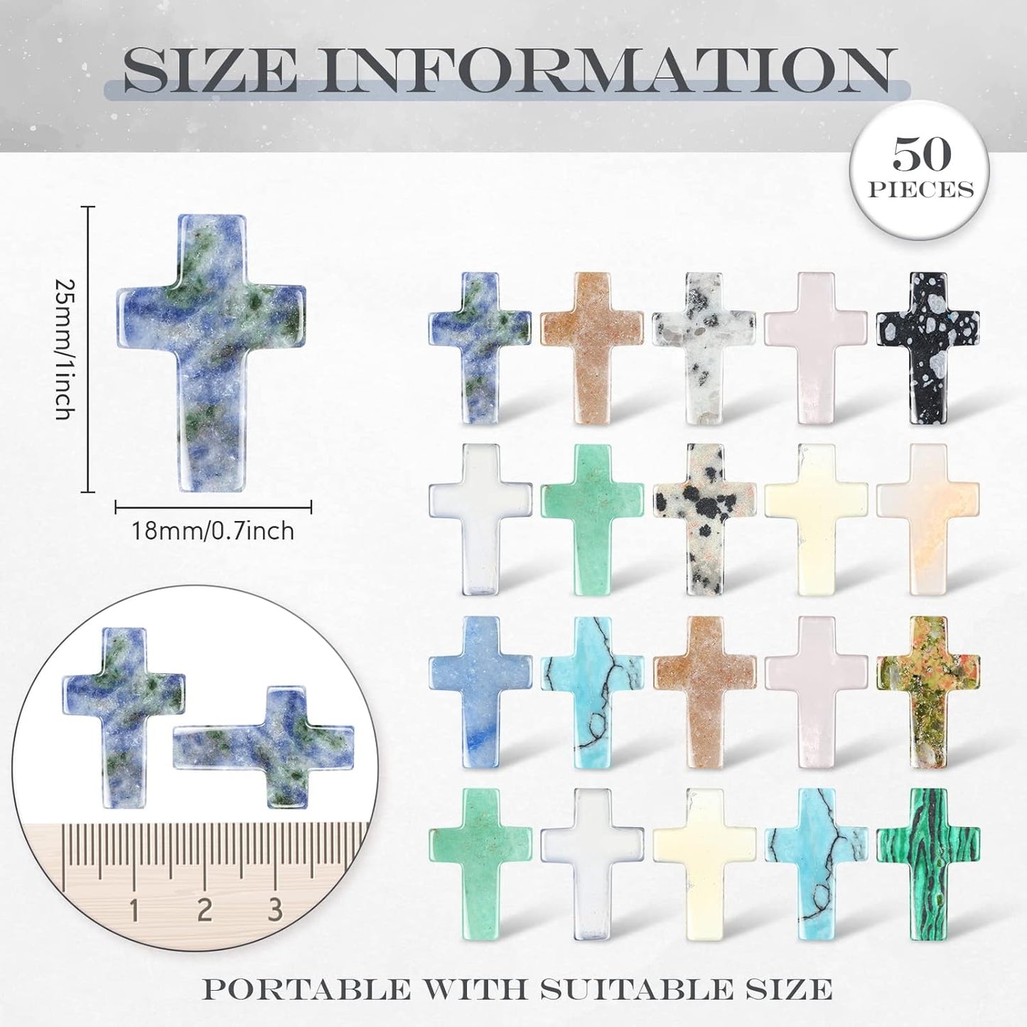 🎁 Faith & Blessing — 50pcs Crystal Cross DIY Charms for Jewelry & Gifts