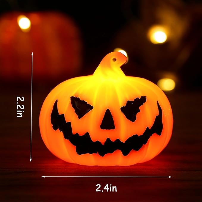 Tiny Vintage LED Pumpkins - 3-Pack for Spooky Shelf Magic 🎃