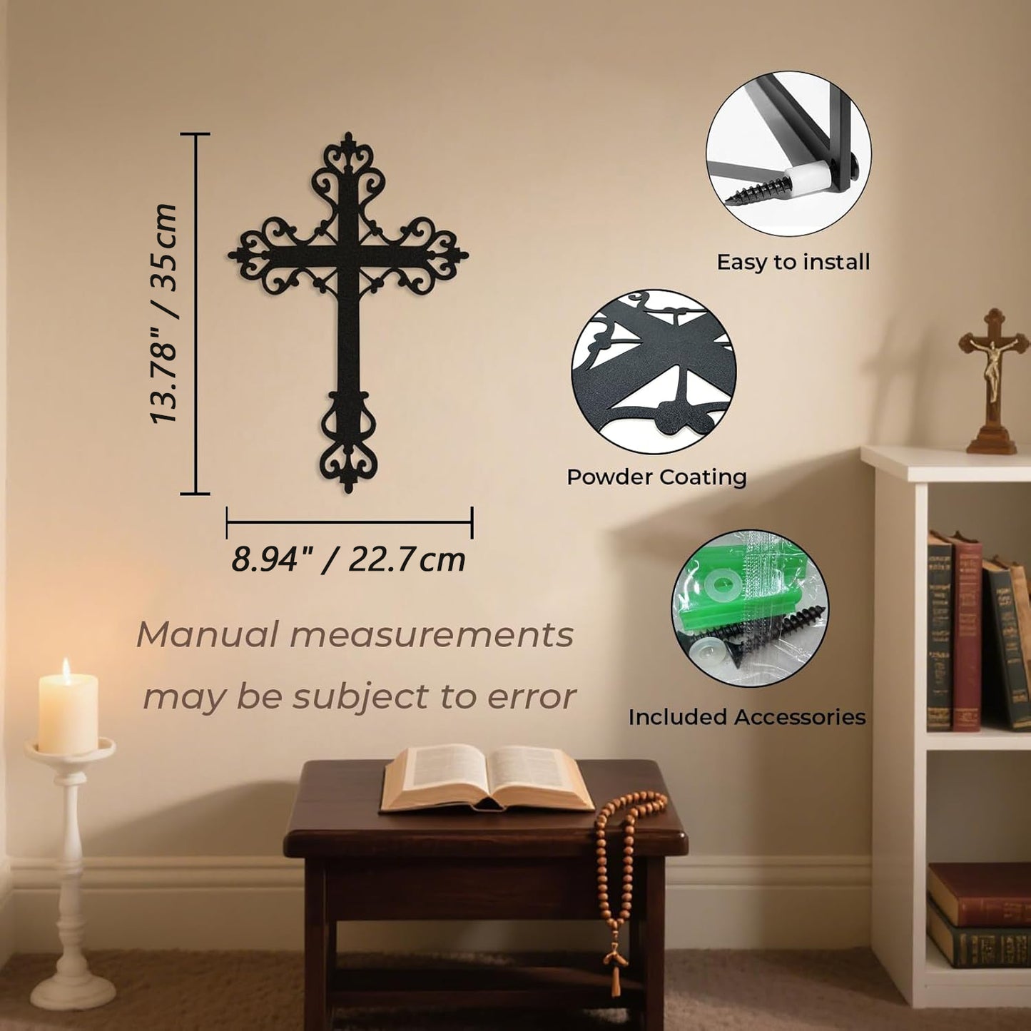 🎁 Faith & Devotion — Metal Cross Wall Art for Home & Prayer