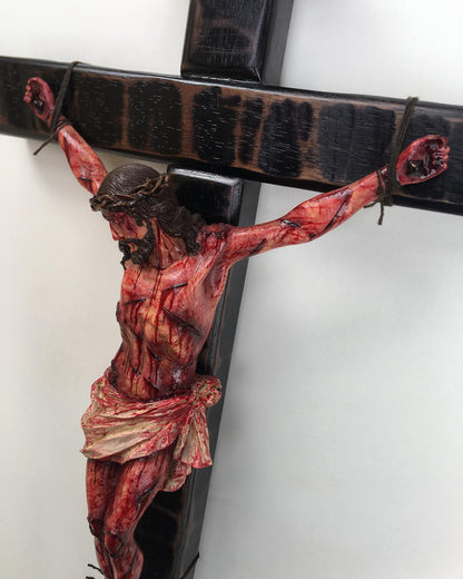 Hand-Carved Calvary Crucifix – Blessed Gift for Home & Prayer