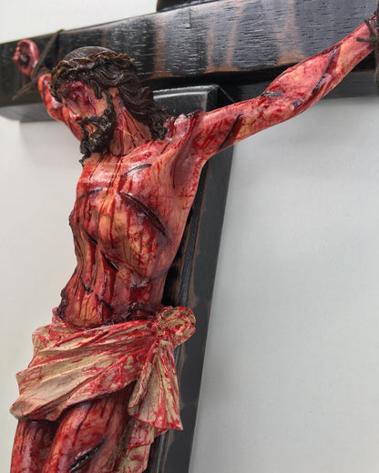 Hand-Carved Calvary Crucifix – Blessed Gift for Home & Prayer