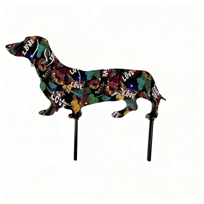 🐶Love Dachshund Metal Garden Ornament - Perfect for a Romantic Garden