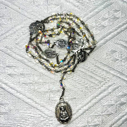 Sparkling Crystal Rosary – Our Lady of Guadalupe Medal