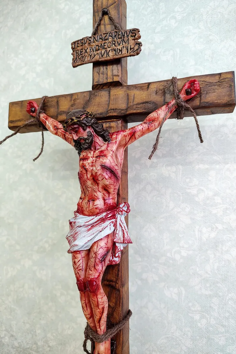 ✝️ Calvary Crucifix – Hand-Carved & Blessed